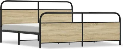 Obrázek produktu pro vidaXL Kovová postel bez matrace Sonoma dub 183x213 cm