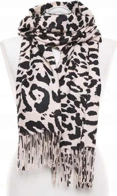 Imagen del producto de Bufanda elegante para mujer con flecos y estampado de leopardo, diseño de gran tamaño, marca MORAJ
