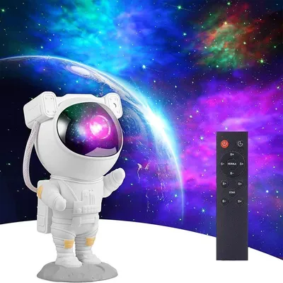 Zdjęcie produktu dla Projektor Gwiazd Astronauta 360 Lampka Nocna Dla Dziecka Rzutnik Pilot