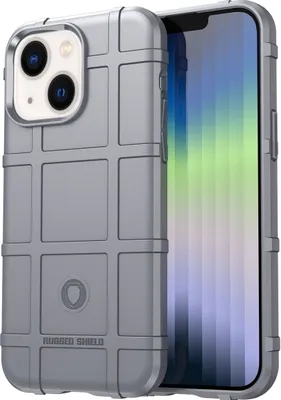 Produktbild von Mobigear Rugged Shield iPhone 14 Plus Hülle Flexibles TPU Backcover Stoßfest - Grau