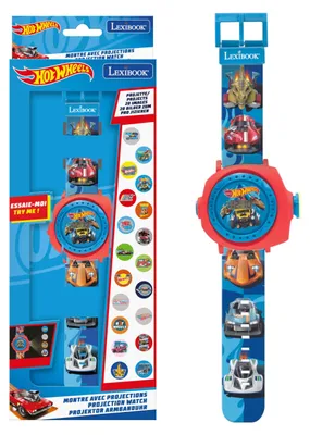 Imagen del producto de Reloj de proyección Lexibook Hot Wheels, con 20 imágenes para niños