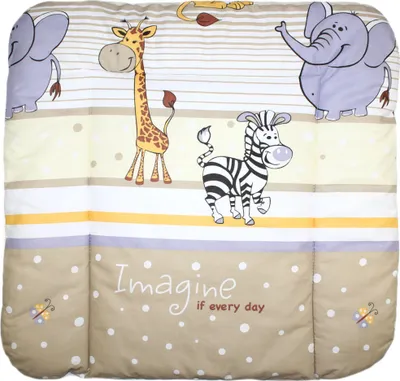 Produktbild von Baby Wickelauflage 70 x 85 cm Wickeltischauflage Auflage für Wickeltisch - 25. Safari in Beige