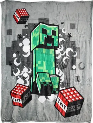 Produktbild von Minecraft Creeper Flanell Fleecedecke Kuscheldecke Wohndecke 130x160 cm