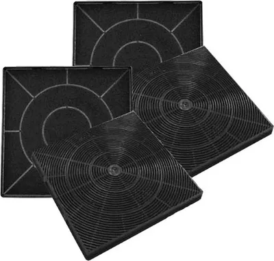 Produktbild von 4er Sparset Aktivkohlefilter für Kolbe KSC100, Domatix KSC300, Oranier KSC100 und Termikel AKS 500 Kassettenkohlefilter Geruchsfilter schwarz