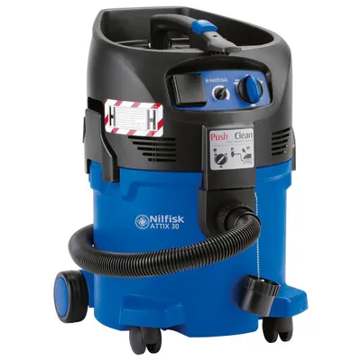Produktbild von Nilfisk ATTIX 33-2H PC, Trocken, Schwarz, Blau, 30 l, 75 l/s, 250 mbar, 7,5 m