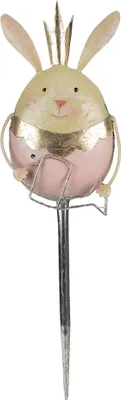 Immagine prodotto di Coniglio da giardino Clayre & Eef 17x8x59 cm Rosa Beige Metallo
