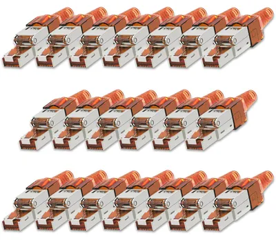 Produktbild von NEXMEX 20x Netzwerkstecker Cat 7 CAT7 RJ45 Stecker Werkzeuglos Metall 10GBit/s