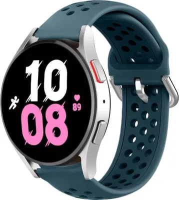 Produktbild von Strap-it Samsung Galaxy Watch 5 - 44mm Silikonarmband mit Löchern (Felsengrün)