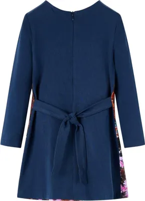 Produktbild von vidaXL Kinderkleid mit Langen Ärmeln Marineblau 128
