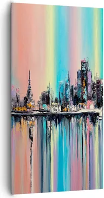 Produktbild von Bild auf Leinwand - Leinwandbild - Stadt Aussicht Wasser - 65x120cm - Wand Bild - Wanddeko - Leinwanddruck - Bilder - Kunstdruck - Wanddekoration - Leinwand bilder - Wandkunst - PA65x120-3439