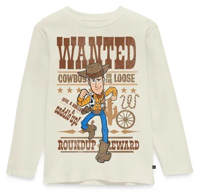 Produktbild von Spreadshirt Toy Story Woody Gesucht Kinder Premium Langarmshirt, 134/140 (8 Jahre), Naturweiß