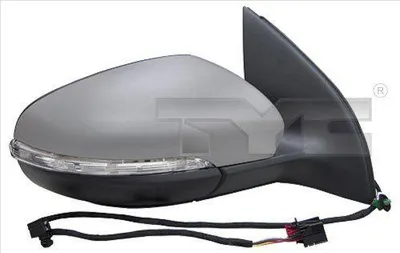 Produktbild von TYC 337-0176 Außenspiegel Seitenspiegel Links für VW GOLF VI (5K1) Asphärisch Beheizt mit Memory Grundiert