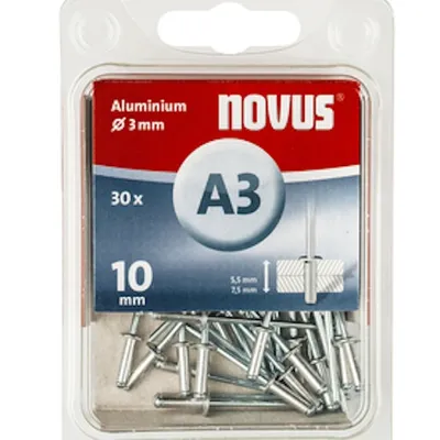 Produktbild von novus Alu Blindniete A 3 x 10 bis 7,5mm