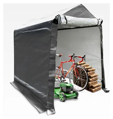 Produktbild von Geräteschuppen 170x240x213cm 8,7 m³, Gartenhaus, Fahrradgarage, Motorradgarage, Werkzeugschuppen, Zeltgarage, Werkzeugzelt (Anthrazit, 240x170x227cm)
