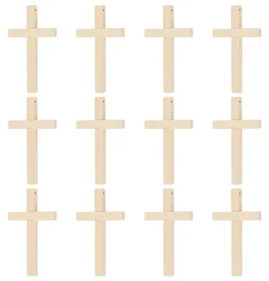 12 Holzkreuze 10x6 cm, einfache Wanddekoration, religiös