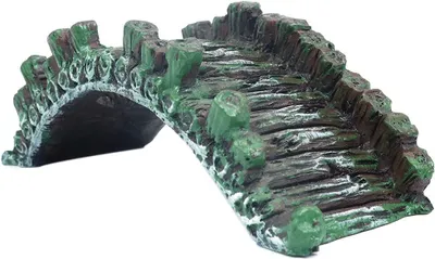 Imagen del producto de Miniatura de puente de agua, fabricado en plástico, de 12x6x6 cm, ideal para terrarios y jardines en miniatura