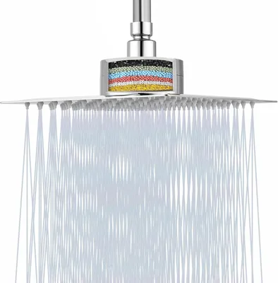 Produktbild von Regendusche 12 Zoll, quadratisch, chrom, mit Hartwasserfilter für Badezimmer