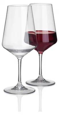 Produktbild von 2 Stück 570ml Rotwein Glas Deluxe 100% Polycarbonat in Echtglasoptik - Camping