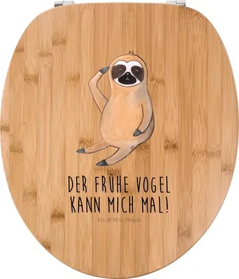 Produktbild von Mr. & Mrs. Panda Toilettendeckel Faultier Vogel - Transparent - Geschenk, Klodeckel, WC Deckel, Spinner, Klobrille, Deko, Lieblingstier, Morgenmuffel, Sitz, Brille