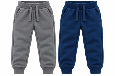 Produktbild von Weichers 2er Set Kinder Jogginghose gefüttert Fleece Jungen Mädchen Thermo Navy/Dunkelgrau Gr. 146