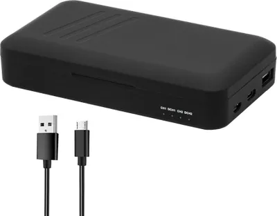 Produktbild von Trade-Shop LED Dual Ladegerät USB-C USB-A mit Powerbank-Funktion kompatibel mit Sony Smartshot ILCE-QX1, Alpha ILCE-7K, A6000, A6300 ILCE-6300, A6400