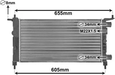 Produktbild von VAN WEZEL 37002261 Kühler Wasserkühler Motorkühler für OPEL Corsa B Schrägheck (S93)