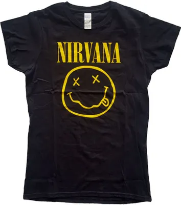 Produktbild von Nirvana Yellow Happy Face Black M Damen T-Shirt