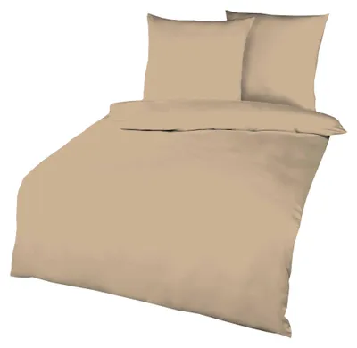 Produktbild von Kaeppel Biber Bettwäsche Uni Gelb Sand Lind Hellblau Terra Weiß Rot Silber Sand 155x220cm Bettwäsche
