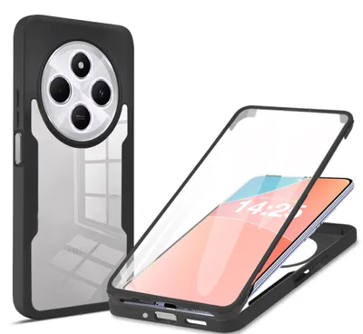Produktbild von 360 Grad Rundum Schutz Handyhülle für Xiaomi Redmi 14C Full Cover Vollschutz Case Farbe: Schwarz