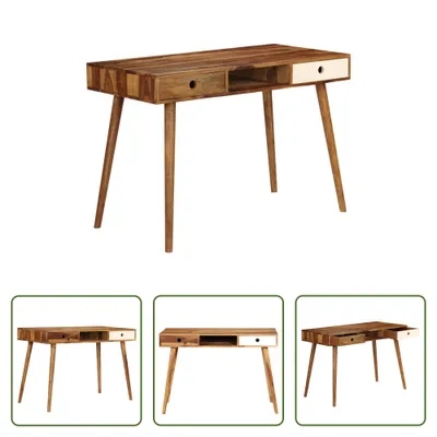 Immagine prodotto di The Living Store Scrivania 110 x 55 x 76 cm in legno massiccio