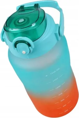 Produktbild von Foxter 2572 Trinkflasche mit Tages-Trinkplan, 1500 ml, blau-rosa