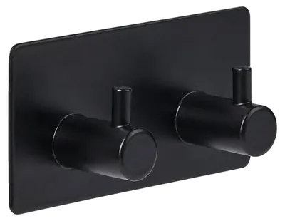 Produktbild von Selbstklebender Haken STIKY+ 2 Haken, Edelstahl, 9 x 2,8 x 4,5 cm