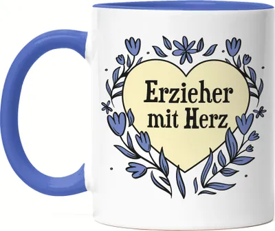 Produktbild von Erzieher mit Herz Tasse Blau Geschenkidee Zum Danke Sagen Bester Erzieher