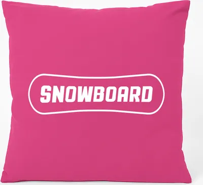 Produktbild von Huuraa Kissen Snowbord Schriftzug 40x40cm mit Füllung Fuchsia Baumwolle Dekokissen Geschenkidee