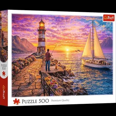 Immagine prodotto di Puzzle da 500 pezzi. Faro al tramonto