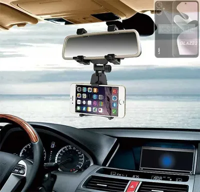 Produktbild von K-S-Trade Smartphone Halterung kompatibel mit Lava Blaze 2 Rückspiegel Halterung schwarz Auto Halterung KFZ Halter
