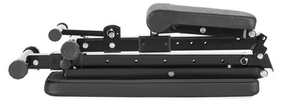 Image de Capital Sports Flaptor : banc d'haltères pliable - banc d'entraînement avec dossier réglable sur 6 positions, banc incliné avec coussins de siège inclinables, repose-pieds à 3 niveaux, structure en acier, couleur noire