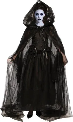 Productafbeelding van Spookachtige Bruidskostuum voor Vrouwen - Halloween Kostuum voor Raveparty, Spookbruid, Vampier en Zombie Thema