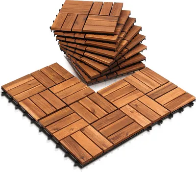 Obrázek produktu pro TolleTour Wood Tiles 11 dlaždic terasové dlaždice 1㎡ Akáciová dlažba 30x30cm terasa a balkon na podlahu terasové dlaždice odolné proti povětrnostním vlivům