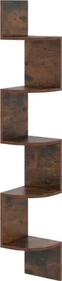 Produktbild von 5-stufiges Eckwandregal, schwebendes Design, rustikales Braun