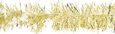 Produktbild von Weihnachtsgirlande Lametta 8cm x 2m inkl. Schneeflocken Gold / Weiß