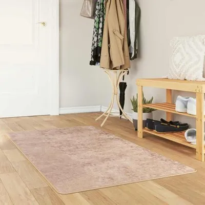 Produktbild von Teppichläufer für den Flur, 80 x 100 cm, Sand – rutschfester und maschinenwaschbarer Veloursläufer für Flur, Schlafzimmer, Wohnzimmer und Eingangsbereich, MARSA