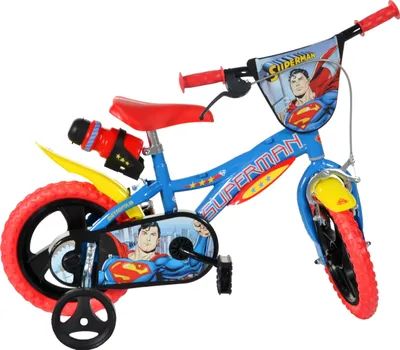 Produktbild von Dino Kinderfahrräder Jungen Superman 12 Zoll 21 cm Jungen Über Treppen Blau/Rot