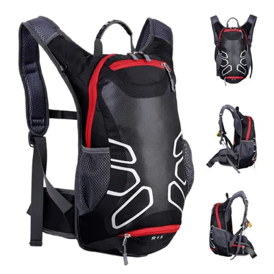 Zdjęcie produktu dla Plecak rowerowy, 15-litrowy plecak kempingowy, plecak turystyczny, wodoodporny, czarny