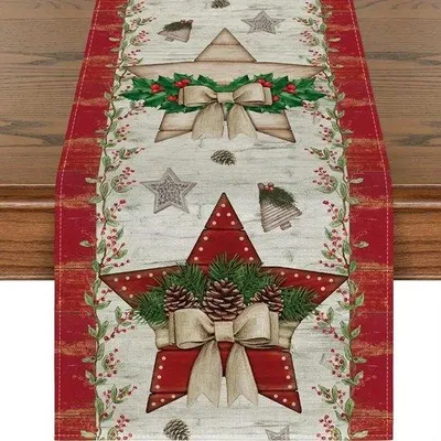 Zdjęcie produktu dla Czerwony obrus w kwiaty do bielizny (183 cm x 33 cm, styl 6)