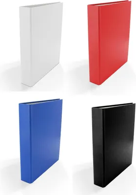 Produktbild von 4x Ringbuch / DIN A5 / 2-Ring Ordner / Farbe: je 1x weiß, rot, blau und schwarz