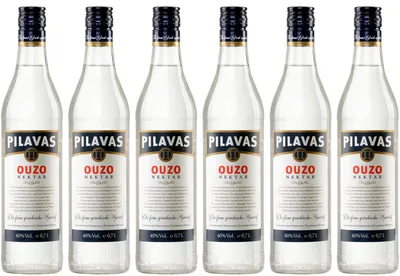 Produktbild von Ouzo Pilavas Nektar 6x 0,7l 40% Vol. | + 20ml Jassas Olivenöl