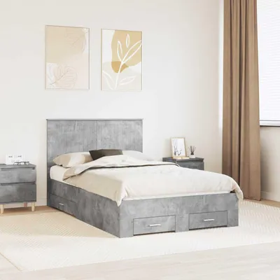 Obrázek produktu pro Maison Exclusive – rám postele s čelem Betonová šedá 120 x 190 cm Dřevěný materiál