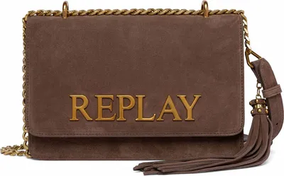 Immagine prodotto di REPLAY Pelle borsa a tracolla Crossbody Bag Partridge marrone
