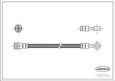 Produktbild von CORTECO 19033524 Bremsschlauch Hinten für KIA SORENTO I (JC)
